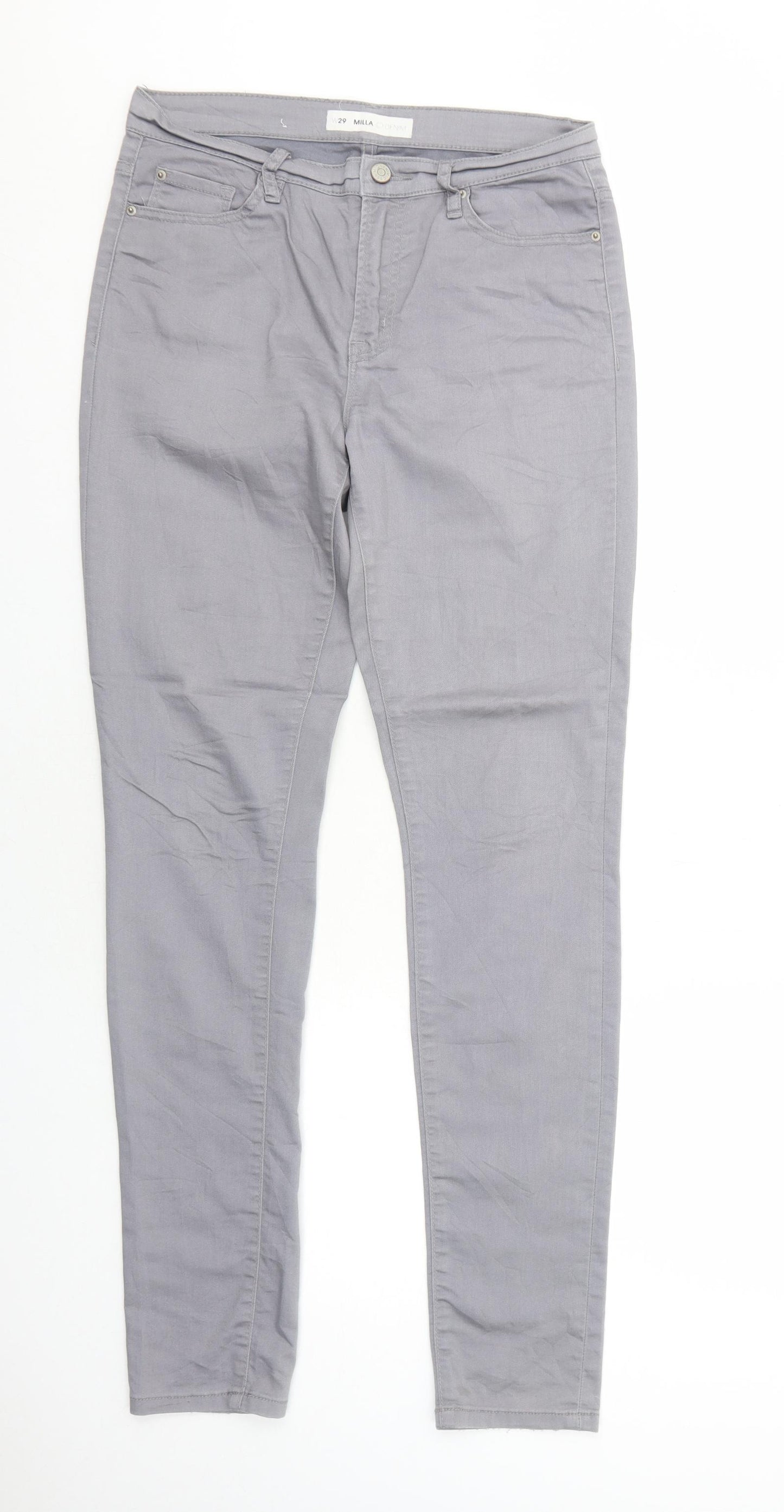 MIla Womens Grey Cotton Skinny Jeans Size 12 Regular Zip
