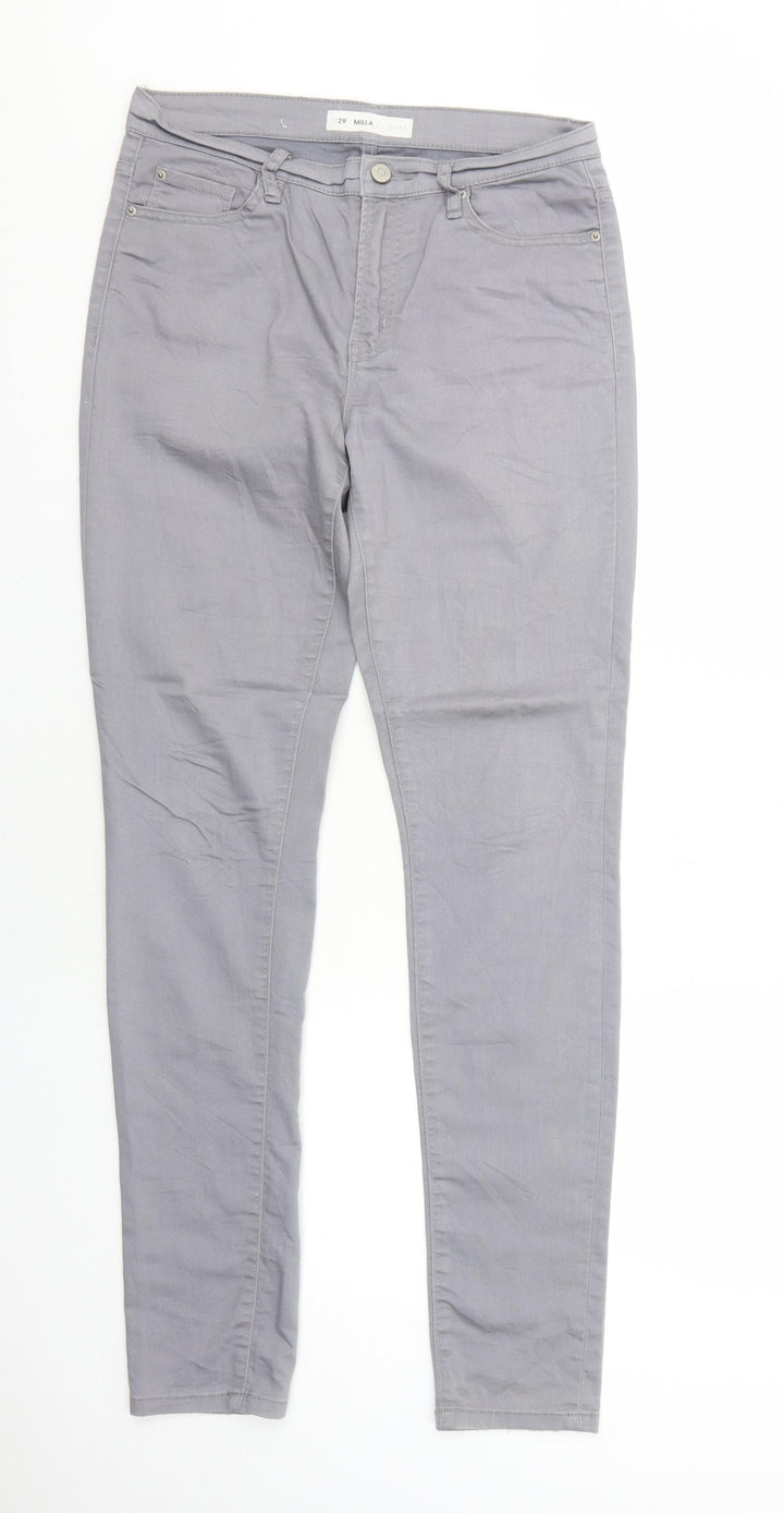 MIla Womens Grey Cotton Skinny Jeans Size 12 Regular Zip