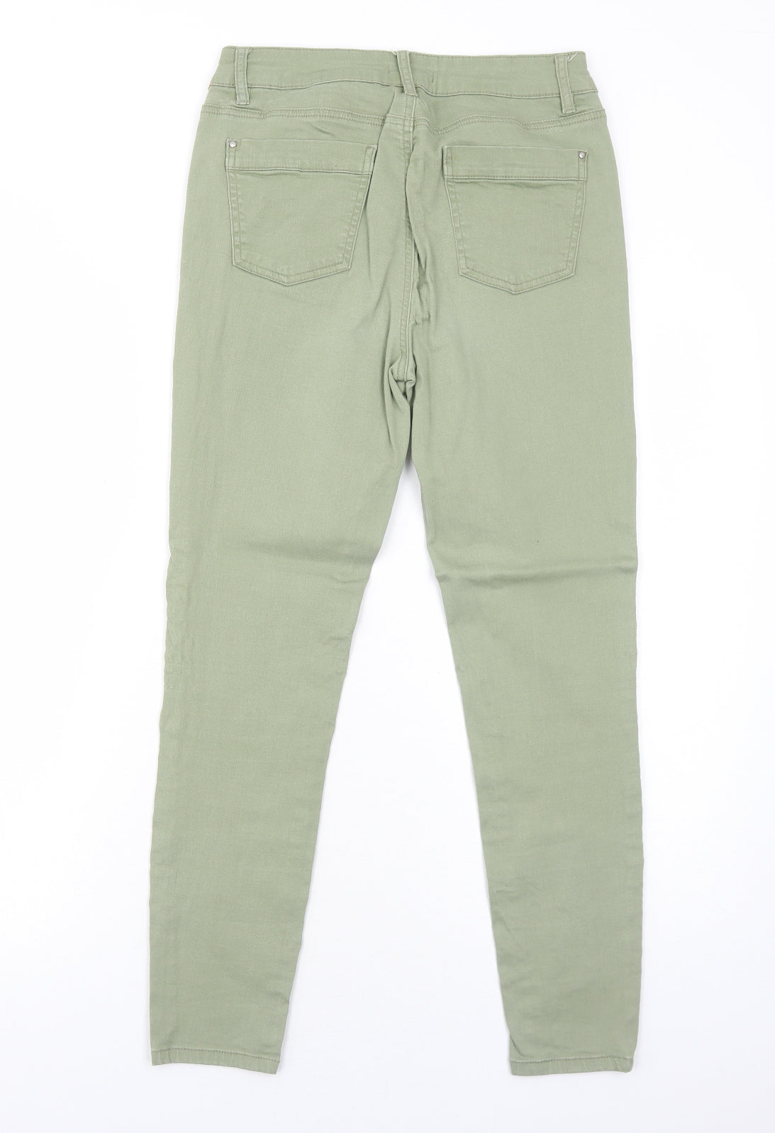 TU Womens Green Cotton Skinny Jeans Size 10 Regular Zip