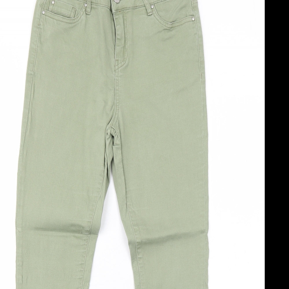 TU Womens Green Cotton Skinny Jeans Size 10 Regular Zip