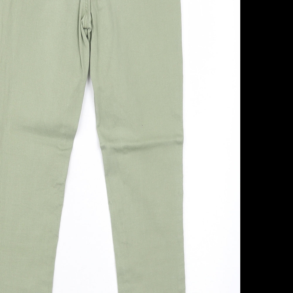 TU Womens Green Cotton Skinny Jeans Size 10 Regular Zip