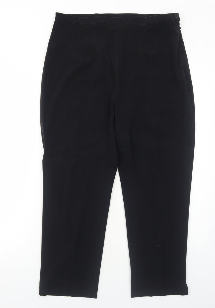 Berkertex Womens Black Polyester Trousers Size 16 Regular Zip