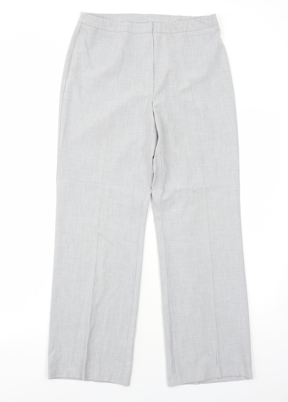 Essentials Womens Grey Polyester Trousers Size 12 Regular Zip