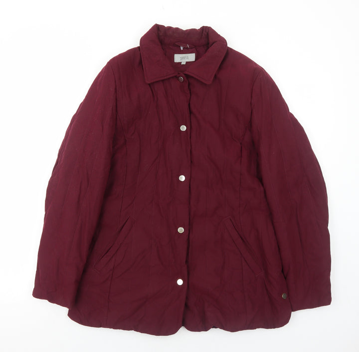 Marks and Spencer Womens Red Jacket Coat Size 14 Snap