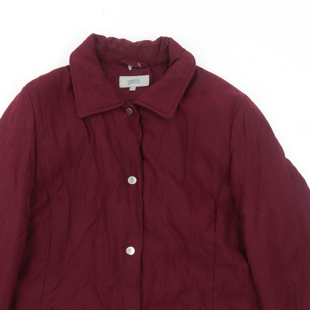 Marks and Spencer Womens Red Jacket Coat Size 14 Snap
