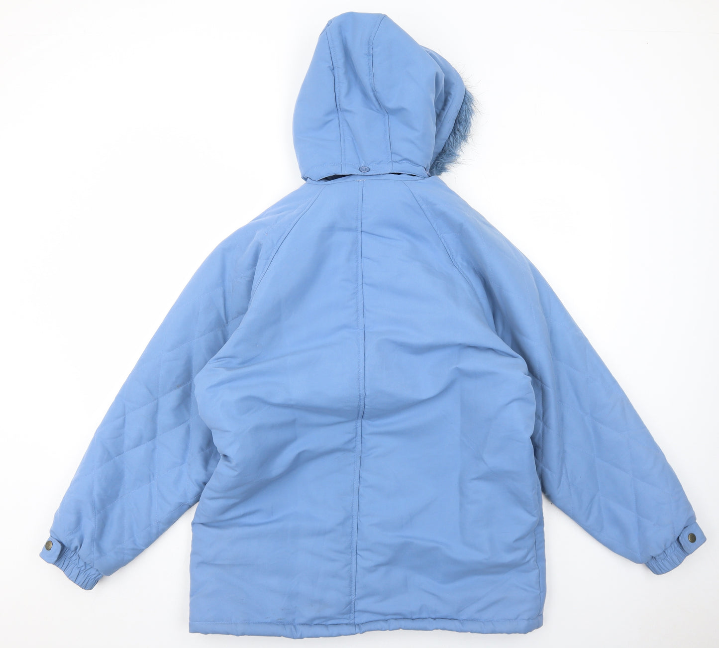 Claire Neuville Womens Blue Parka Coat Size 14 Zip