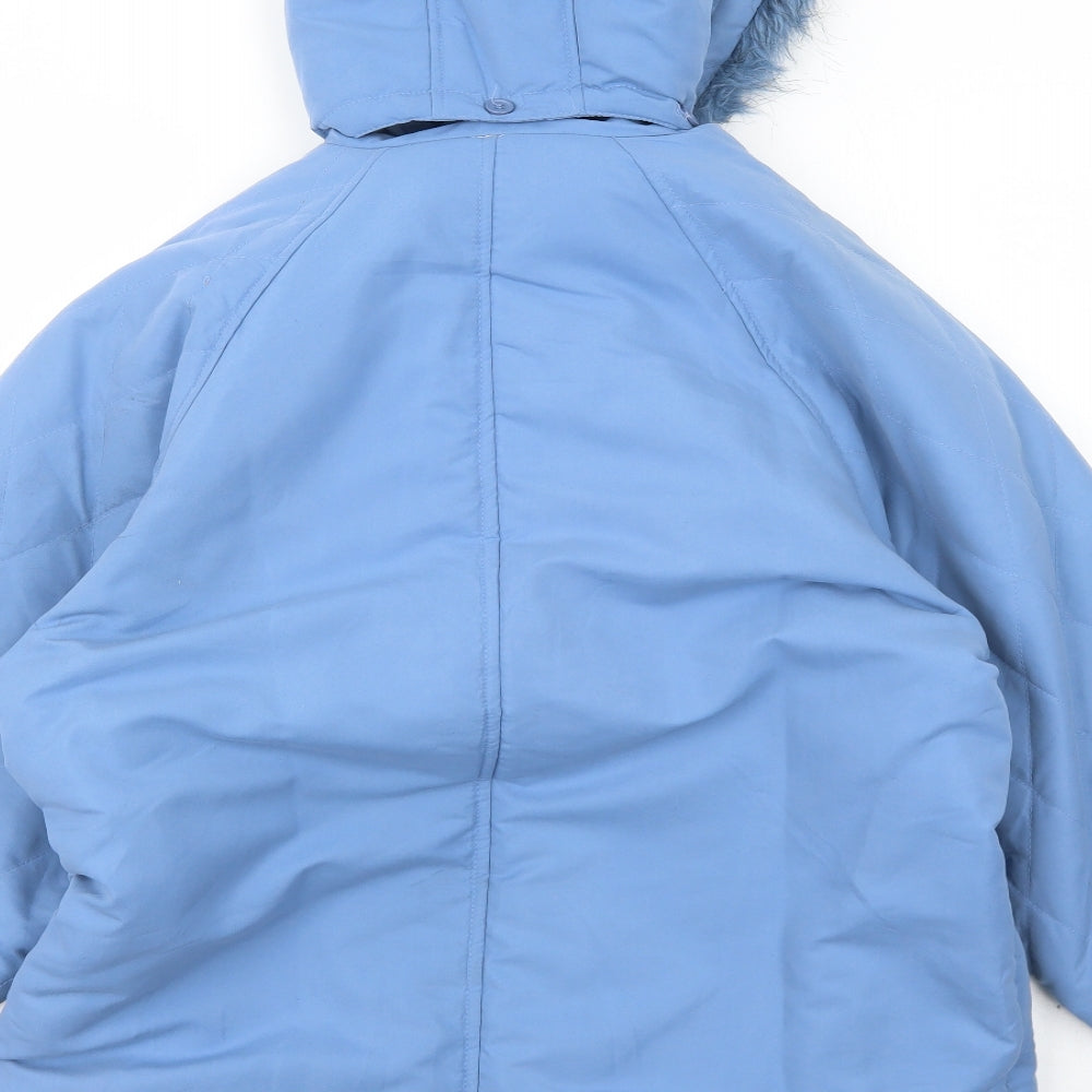 Claire Neuville Womens Blue Parka Coat Size 14 Zip