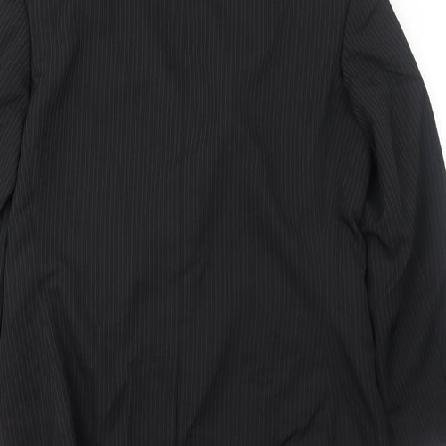 Taylor & Wright Mens Black Striped Polyester Jacket Suit Jacket Size 40 Regular