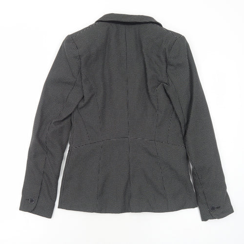 Atmosphere Womens Black Geometric Polyester Jacket Blazer Size 6