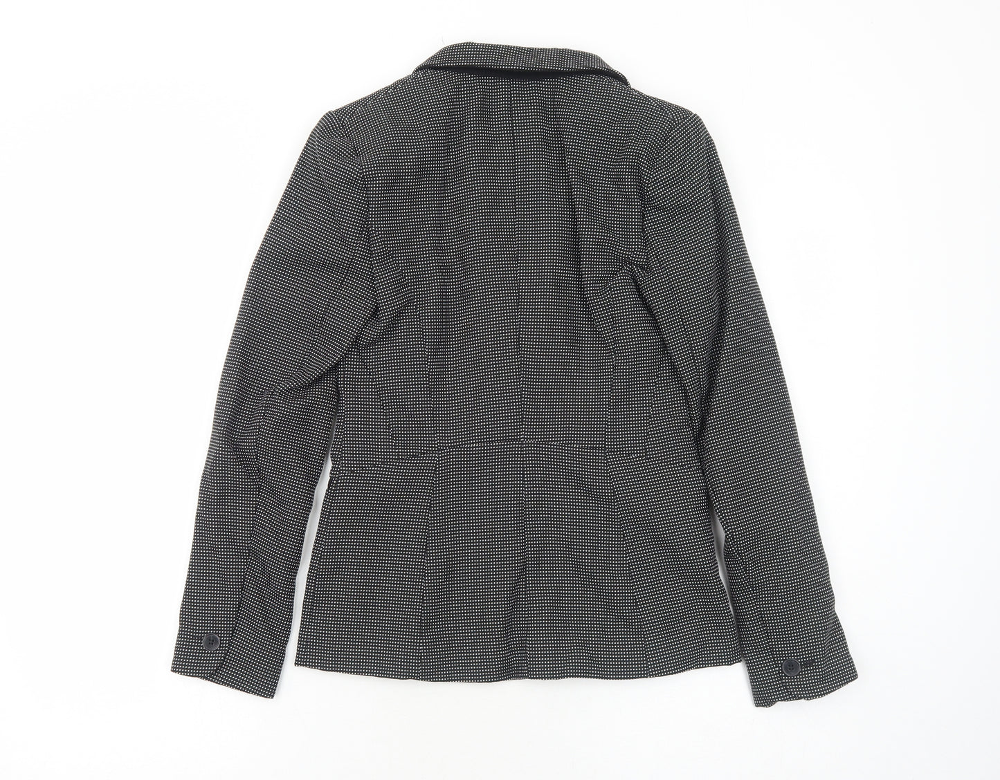Atmosphere Womens Black Geometric Polyester Jacket Blazer Size 6