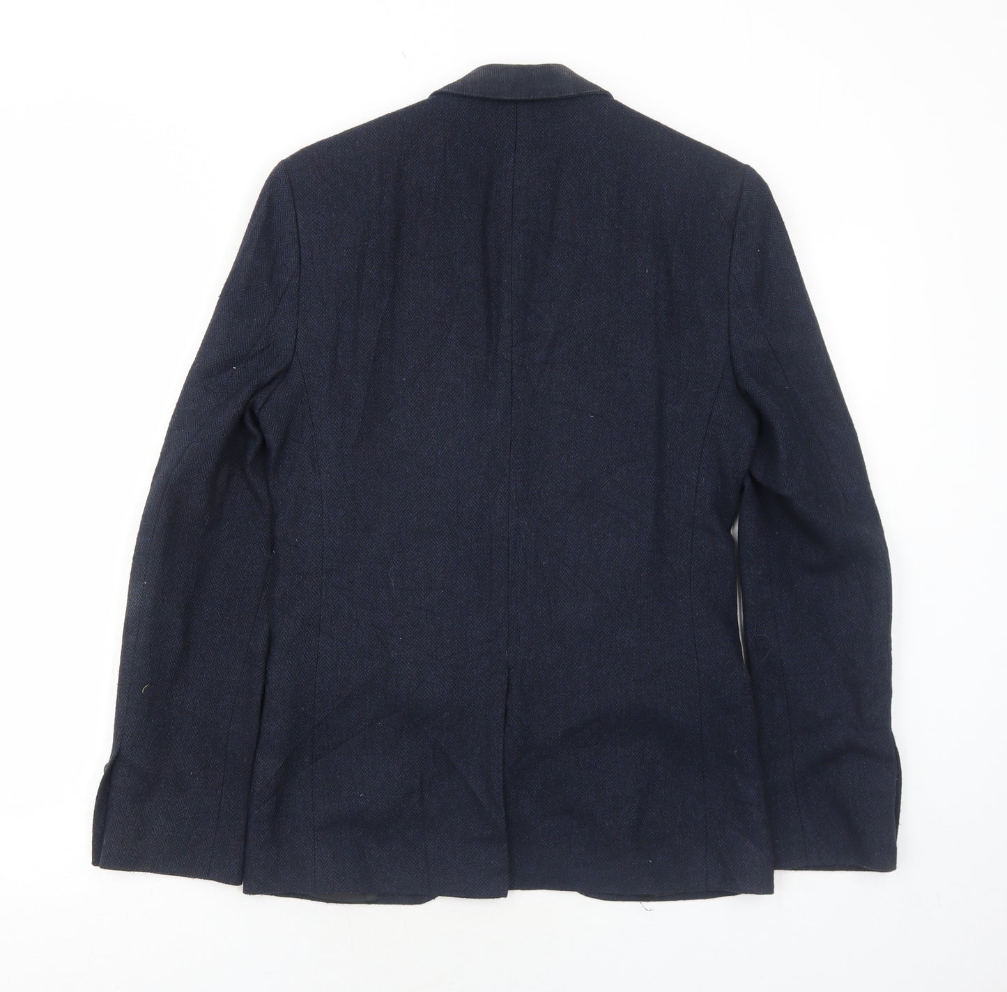 Topman Mens Blue Polyester Jacket Suit Jacket Size 34 Regular