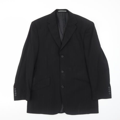 NEXT Mens Black Polyester Jacket Blazer Size 40 Regular