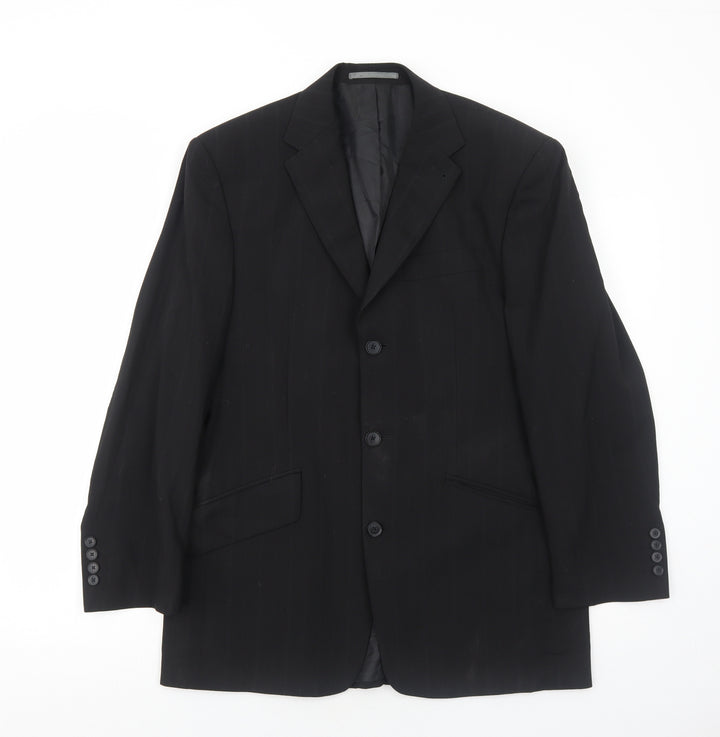 NEXT Mens Black Polyester Jacket Blazer Size 40 Regular