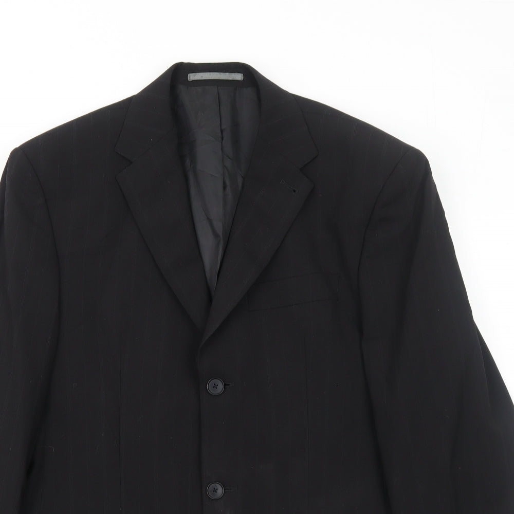 NEXT Mens Black Polyester Jacket Blazer Size 40 Regular