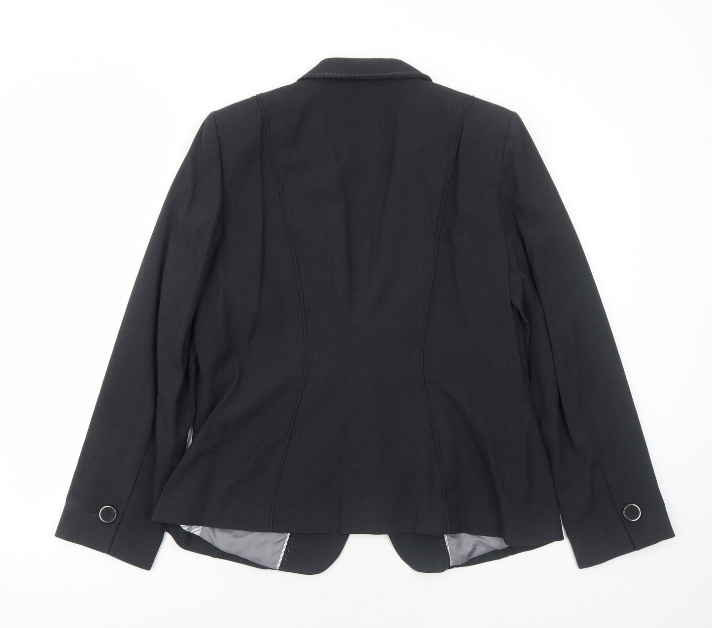 Marks and Spencer Womens Grey Polyester Jacket Blazer Size 16