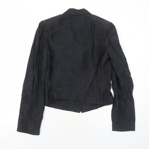 Armand Ventilo Womens Black Geometric Jacket Blazer Size 10 Button