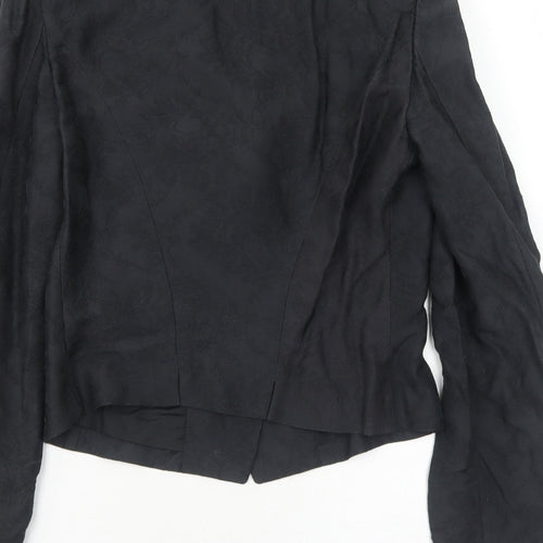 Armand Ventilo Womens Black Geometric Jacket Blazer Size 10 Button