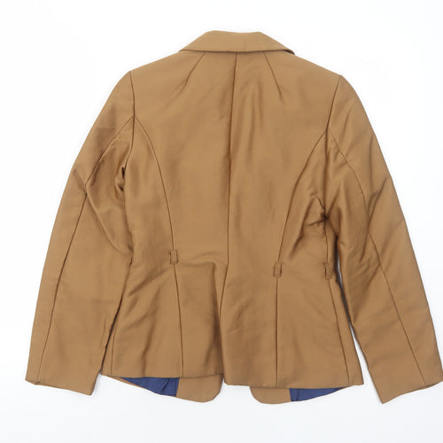 H&M Womens Brown Cotton Jacket Blazer Size 6