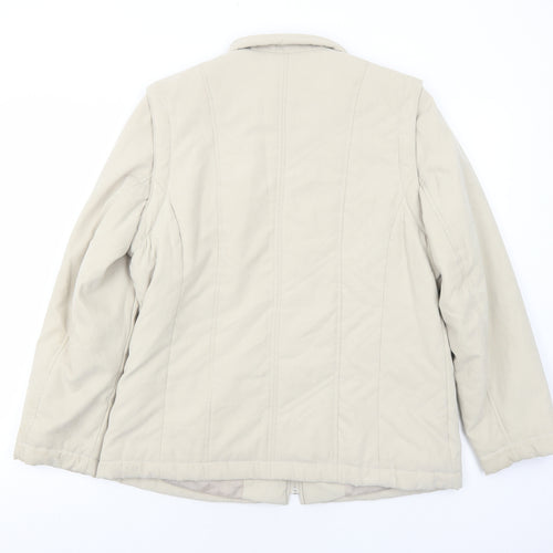 Elegance Womens Beige Jacket Size 14 Zip