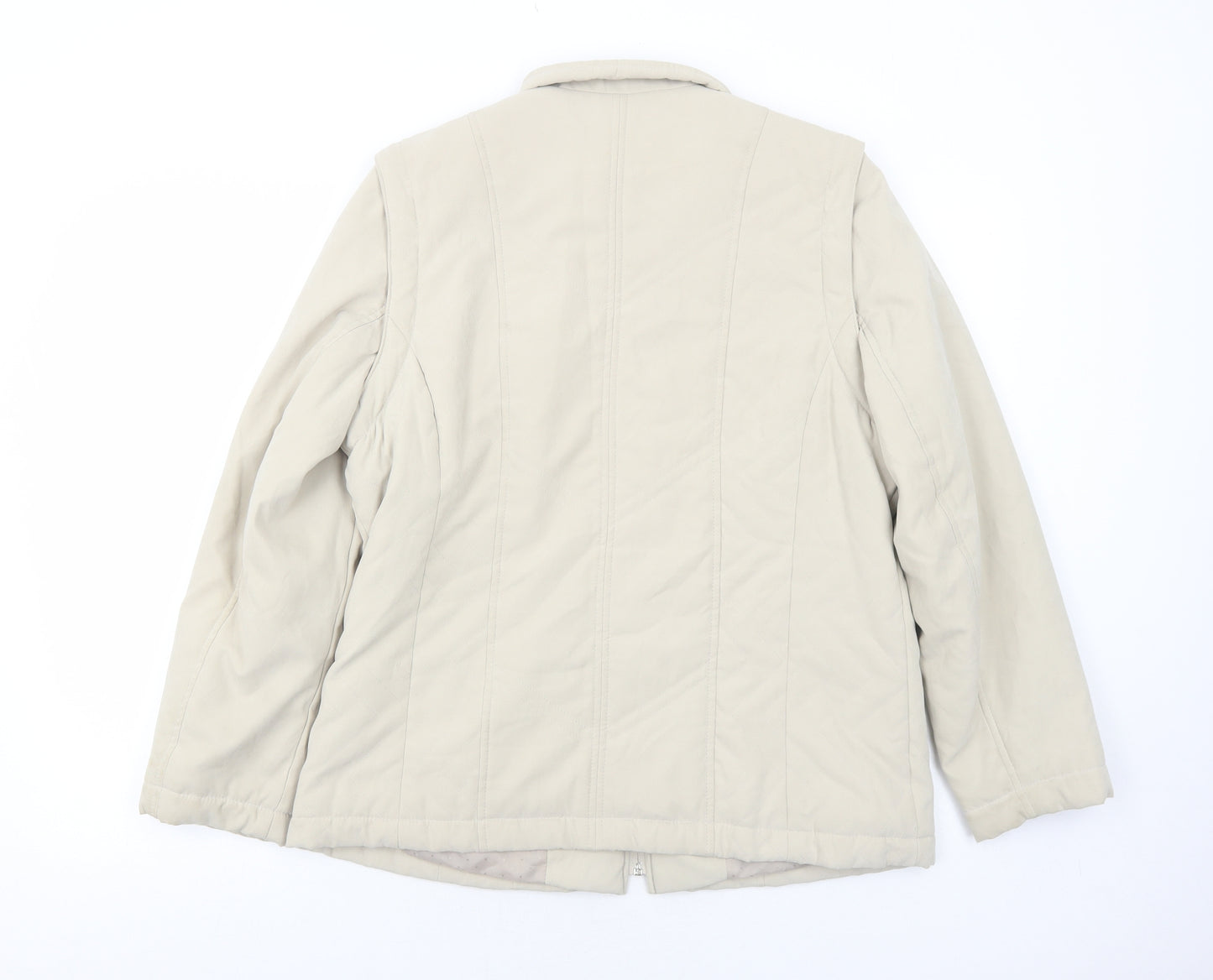 Elegance Womens Beige Jacket Size 14 Zip