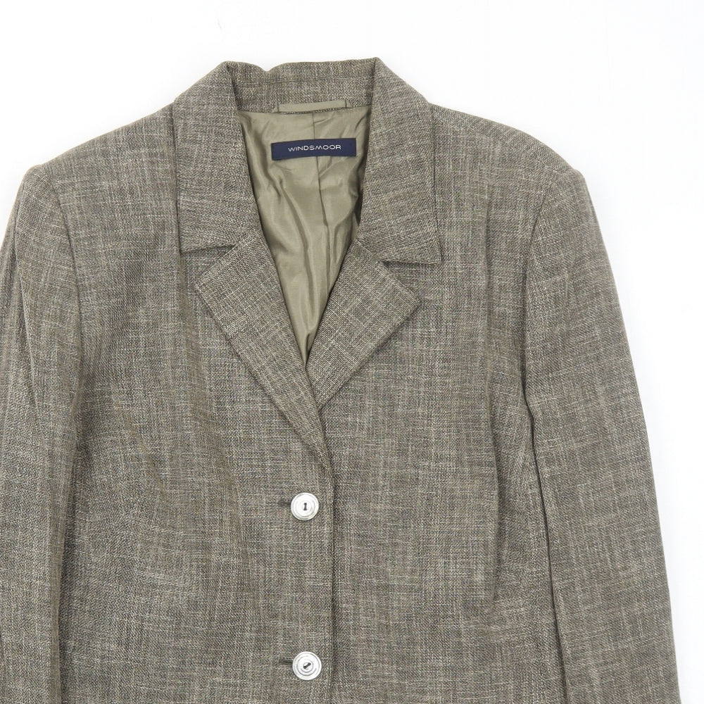 Windsmoor Womens Brown Viscose Jacket Blazer Size 14