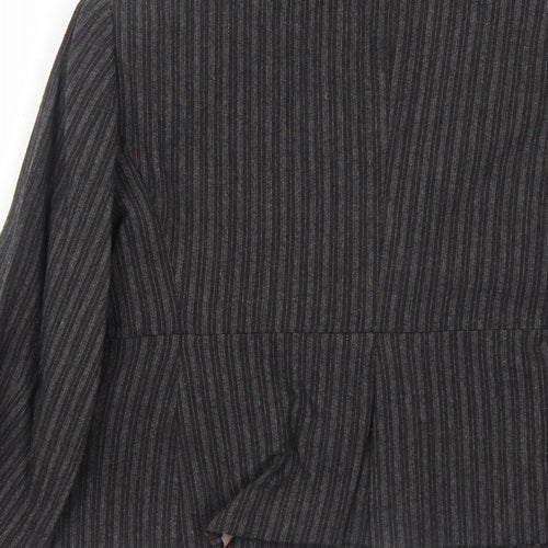 Zara Womens Grey Striped Viscose Jacket Suit Jacket Size S