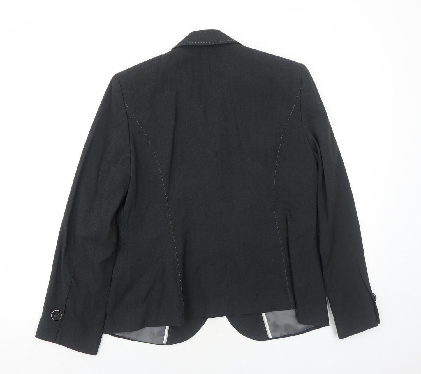 Marks and Spencer Womens Grey Polyester Jacket Blazer Size 14