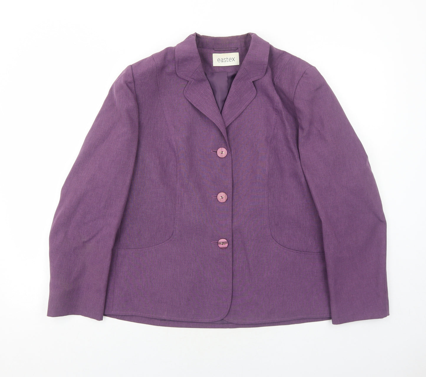 Eastex Womens Purple Jacket Blazer Size 14 Button