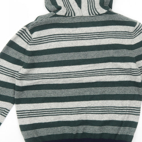 Sisley Womens Green Striped Polyamide Pullover Hoodie Size M Pullover