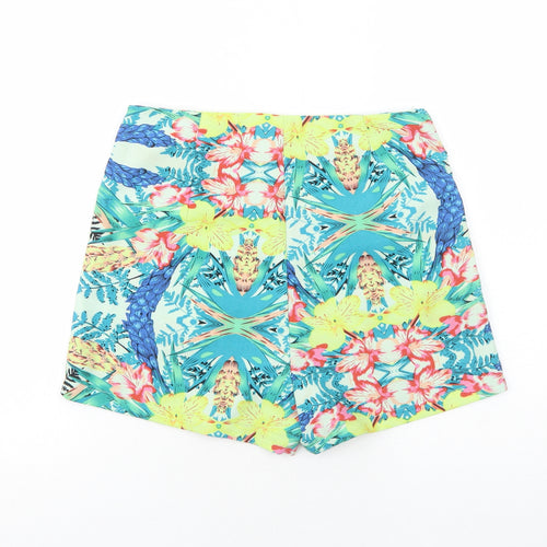 Vera&Lucy Womens Multicoloured Floral Polyester Mom Shorts Size S Regular Zip