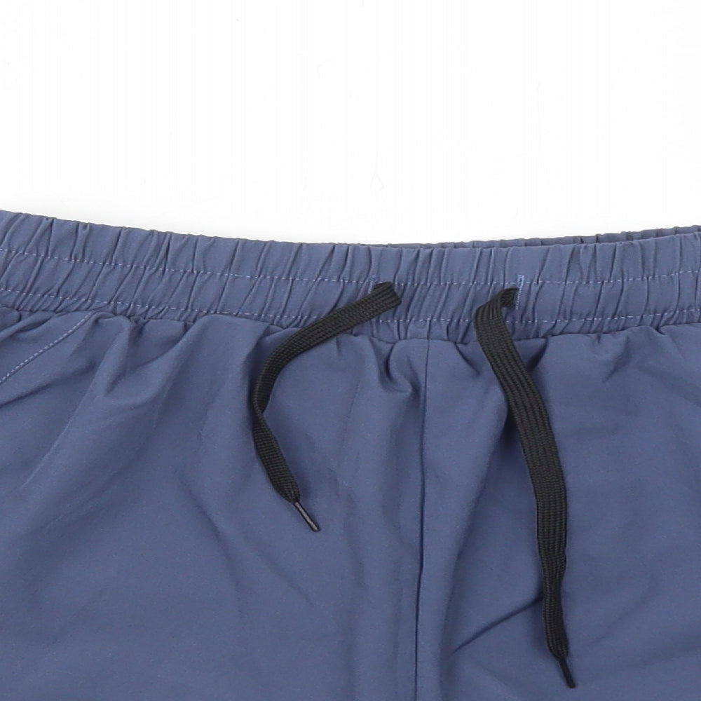 SheIn Womens Blue Polyester Hot Pants Shorts Size S Regular Drawstring