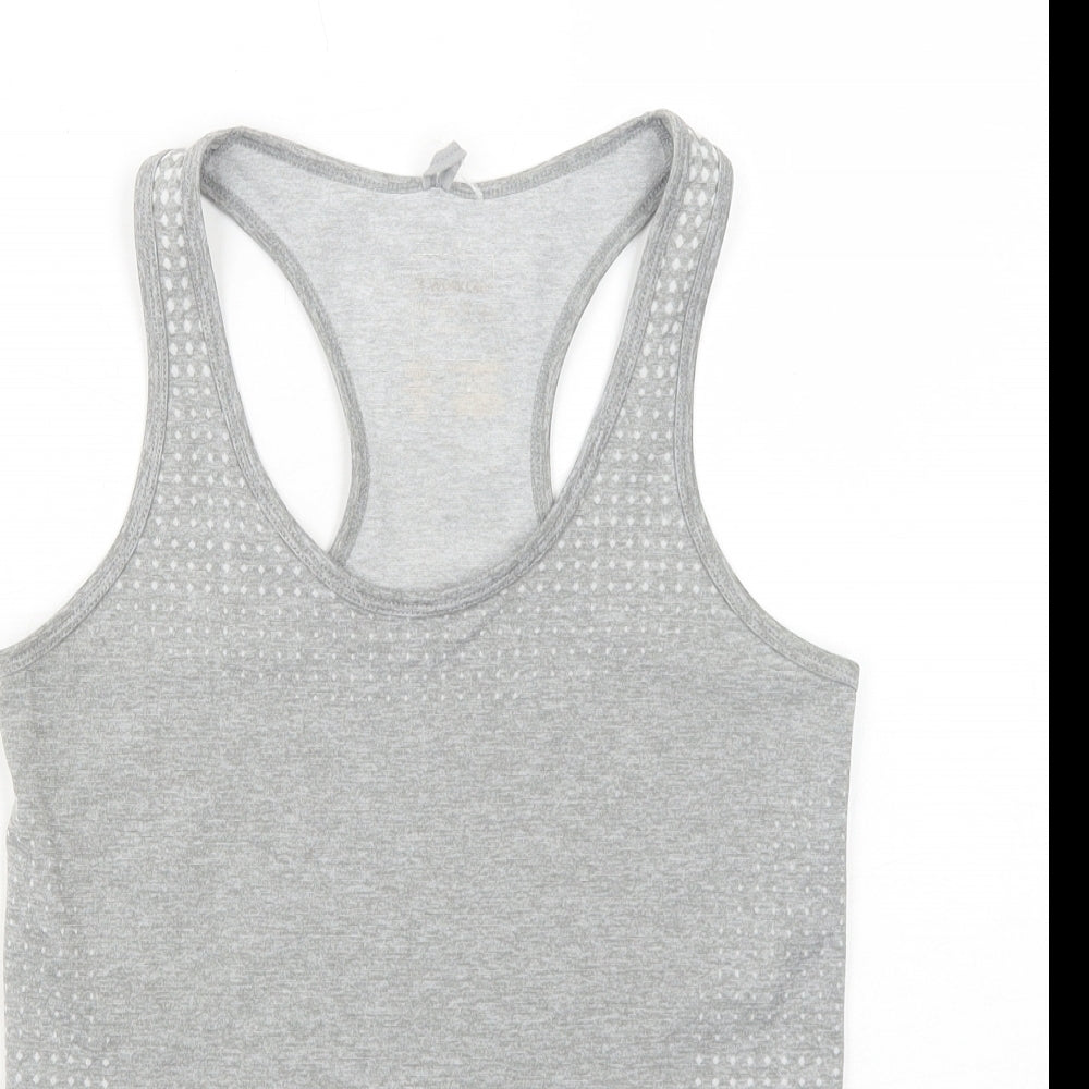 Primark Womens Grey Polyester Basic Tank Size 8 Scoop Neck Pullover - Racerback