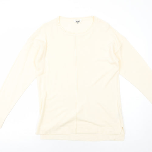 PEP&CO Womens Ivory Round Neck Acrylic Pullover Jumper Size 14