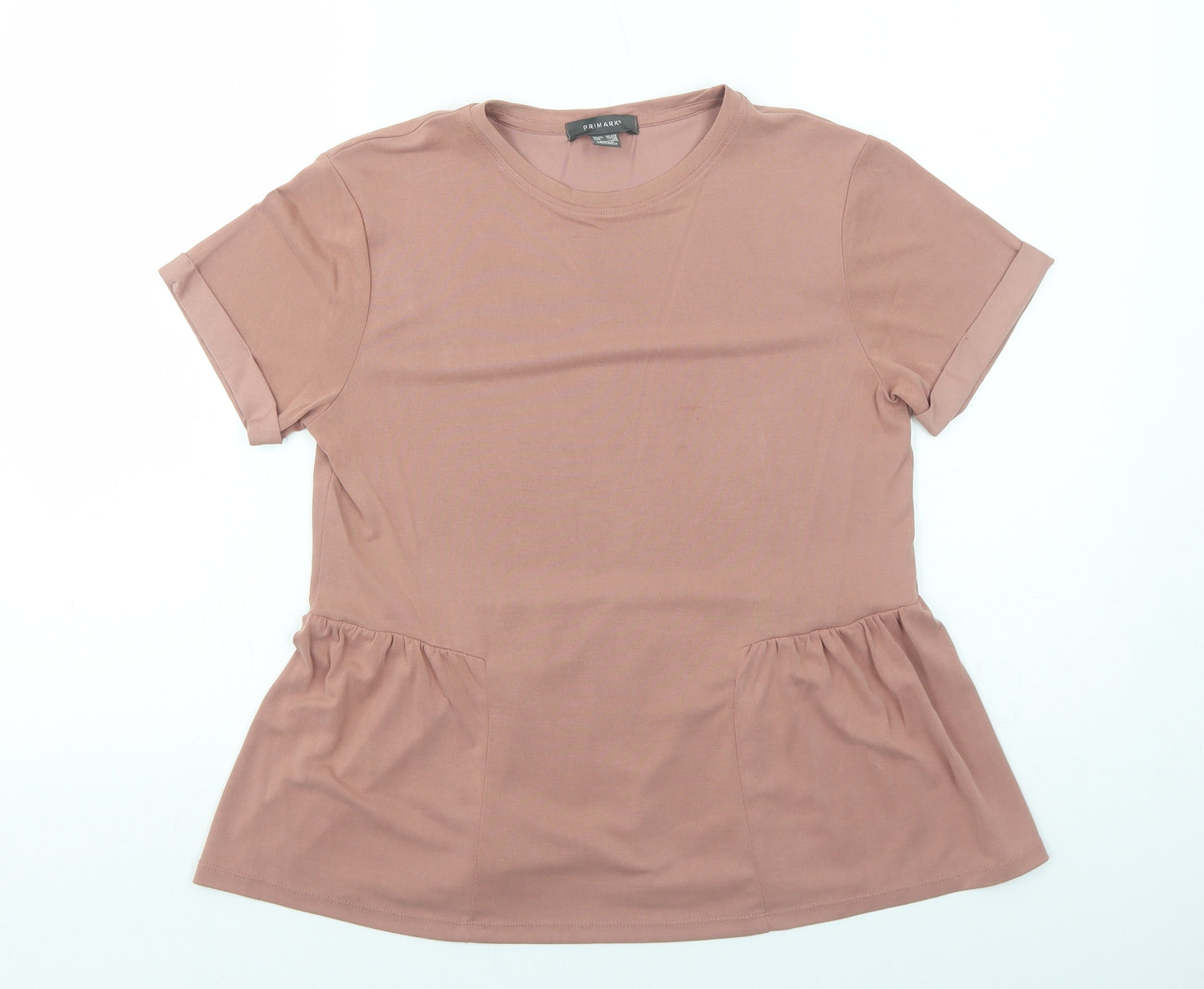 Primark Womens Brown Modal Basic T-Shirt Size XS Round Neck
