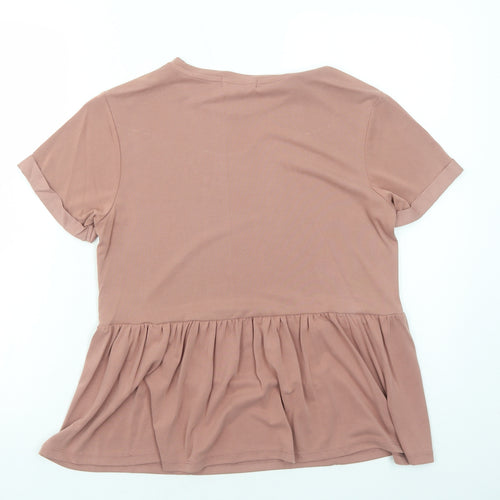 Primark Womens Brown Modal Basic T-Shirt Size XS Round Neck