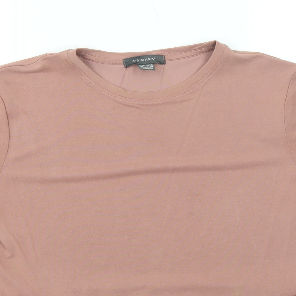 Primark Womens Brown Modal Basic T-Shirt Size XS Round Neck
