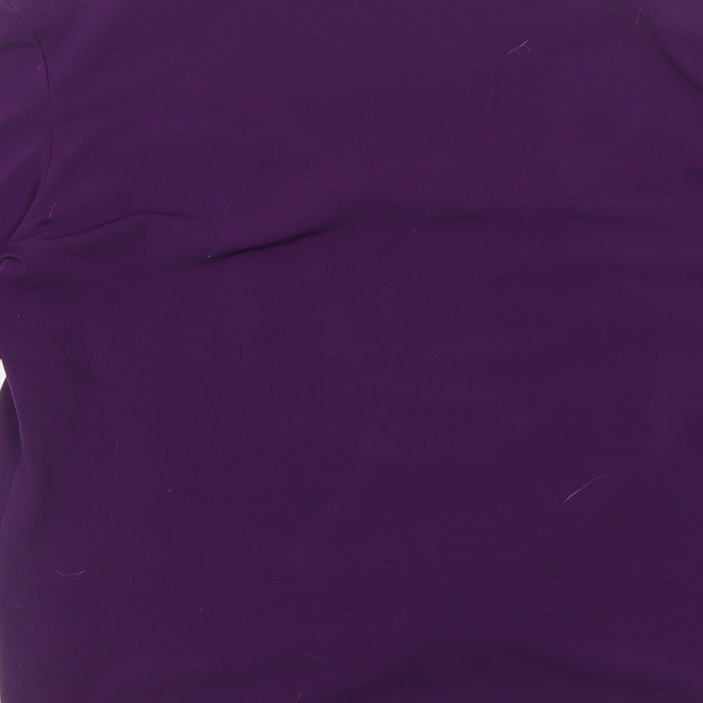 Mimosa Womens Purple Polyester Basic Blouse Size 12 Scoop Neck