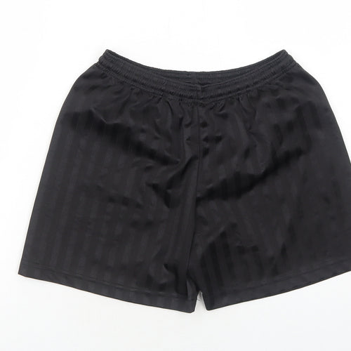 Precision Training Boys Black Striped Polyester Sweat Shorts Size 10 Years Regular Drawstring