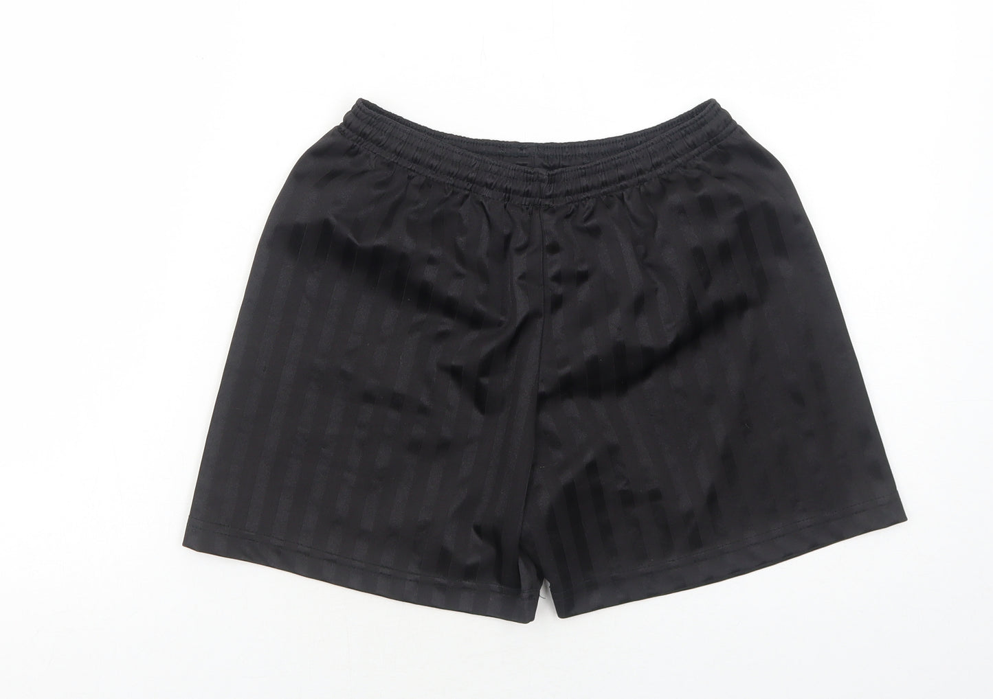 Precision Training Boys Black Striped Polyester Sweat Shorts Size 10 Years Regular Drawstring