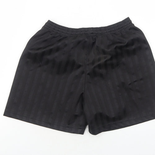 Precision Training Boys Black Striped Polyester Sweat Shorts Size 10 Years Regular Drawstring