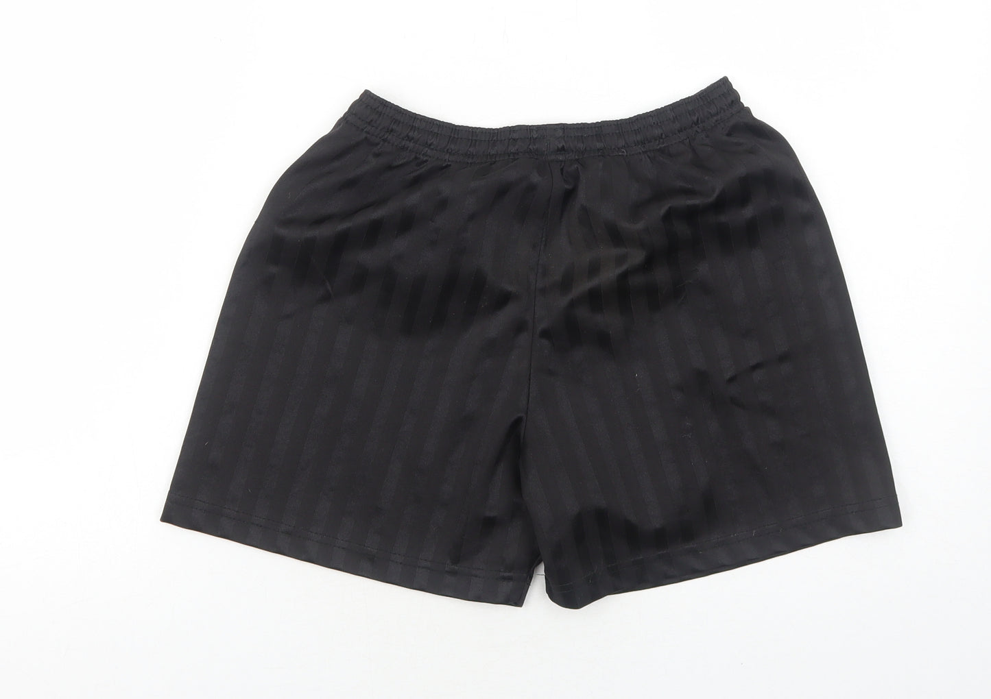 Precision Training Boys Black Striped Polyester Sweat Shorts Size 10 Years Regular Drawstring