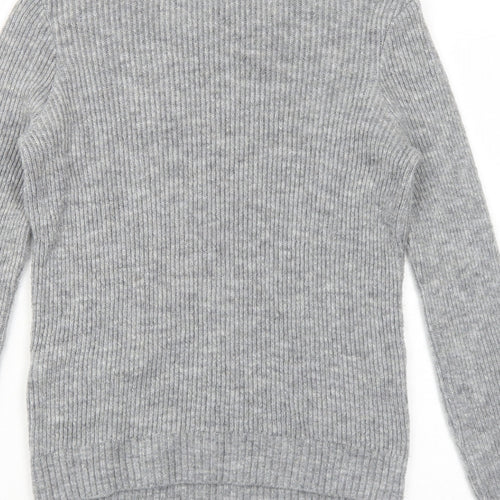 Primark Womens Grey Round Neck Acrylic Pullover Jumper Size S