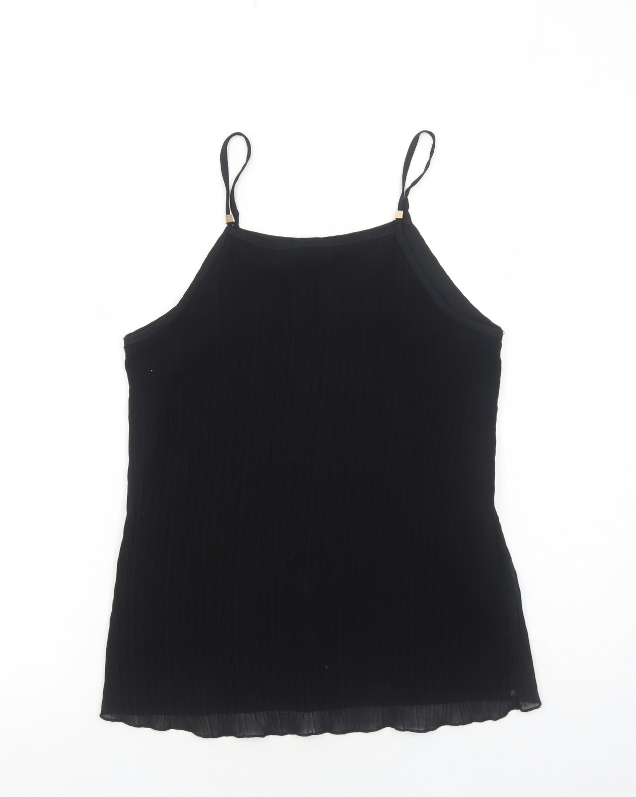 New Look Womens Black Polyester Camisole Tank Size 12 Square Neck - Textured