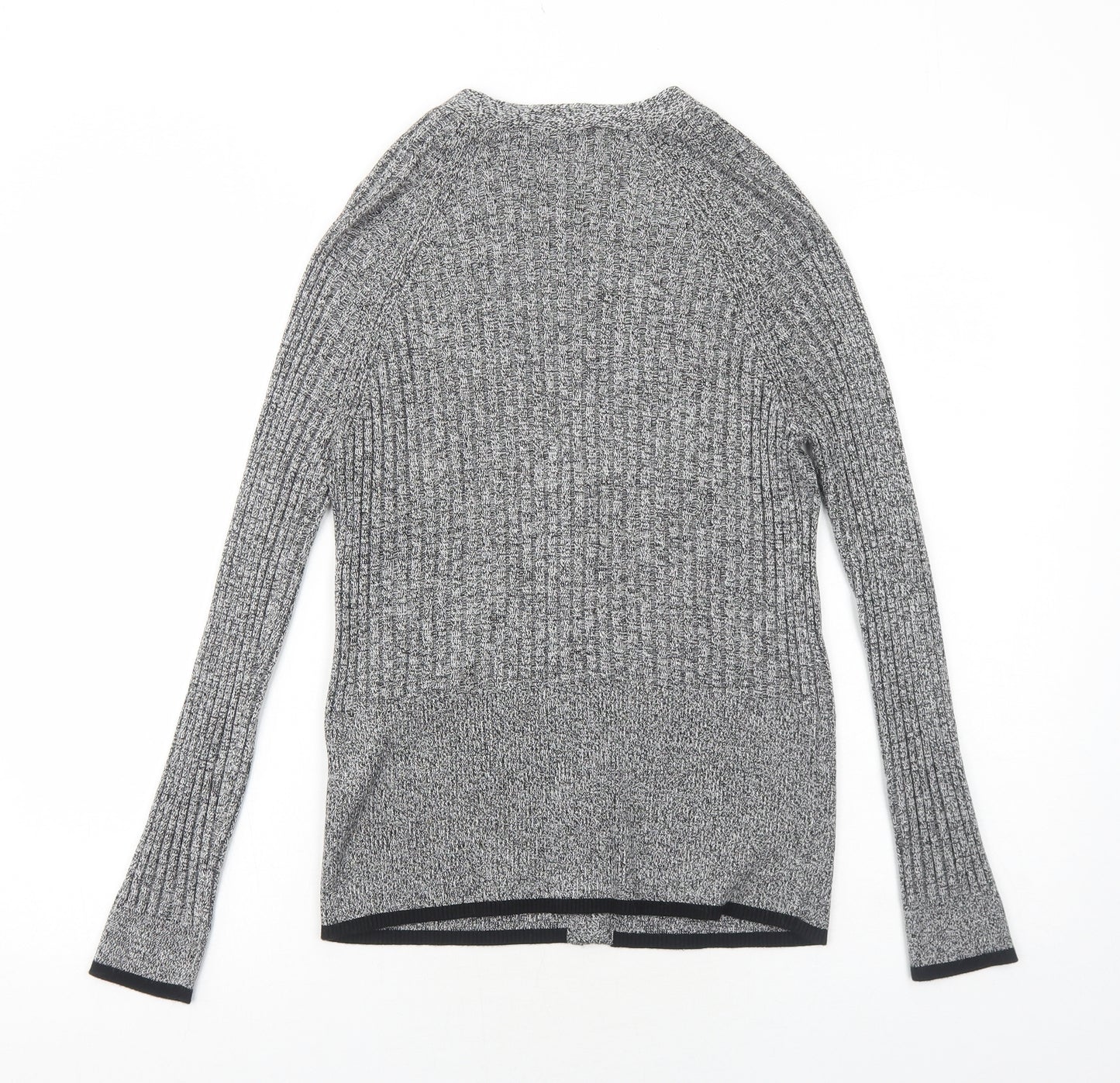 Marks and Spencer Womens Grey V-Neck Viscose Cardigan Jumper Size M