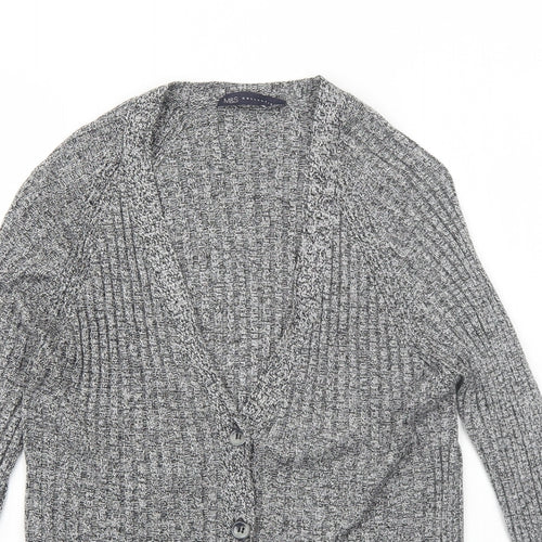 Marks and Spencer Womens Grey V-Neck Viscose Cardigan Jumper Size M