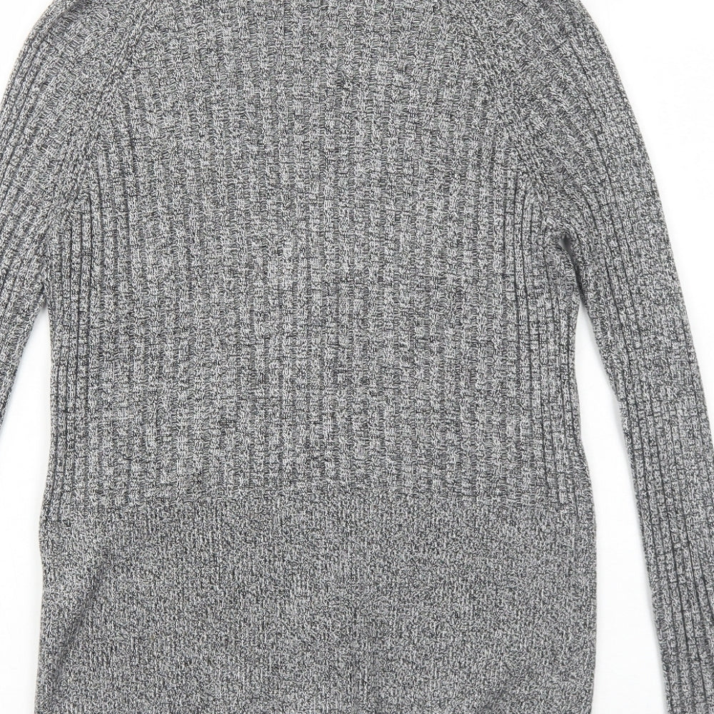 Marks and Spencer Womens Grey V-Neck Viscose Cardigan Jumper Size M