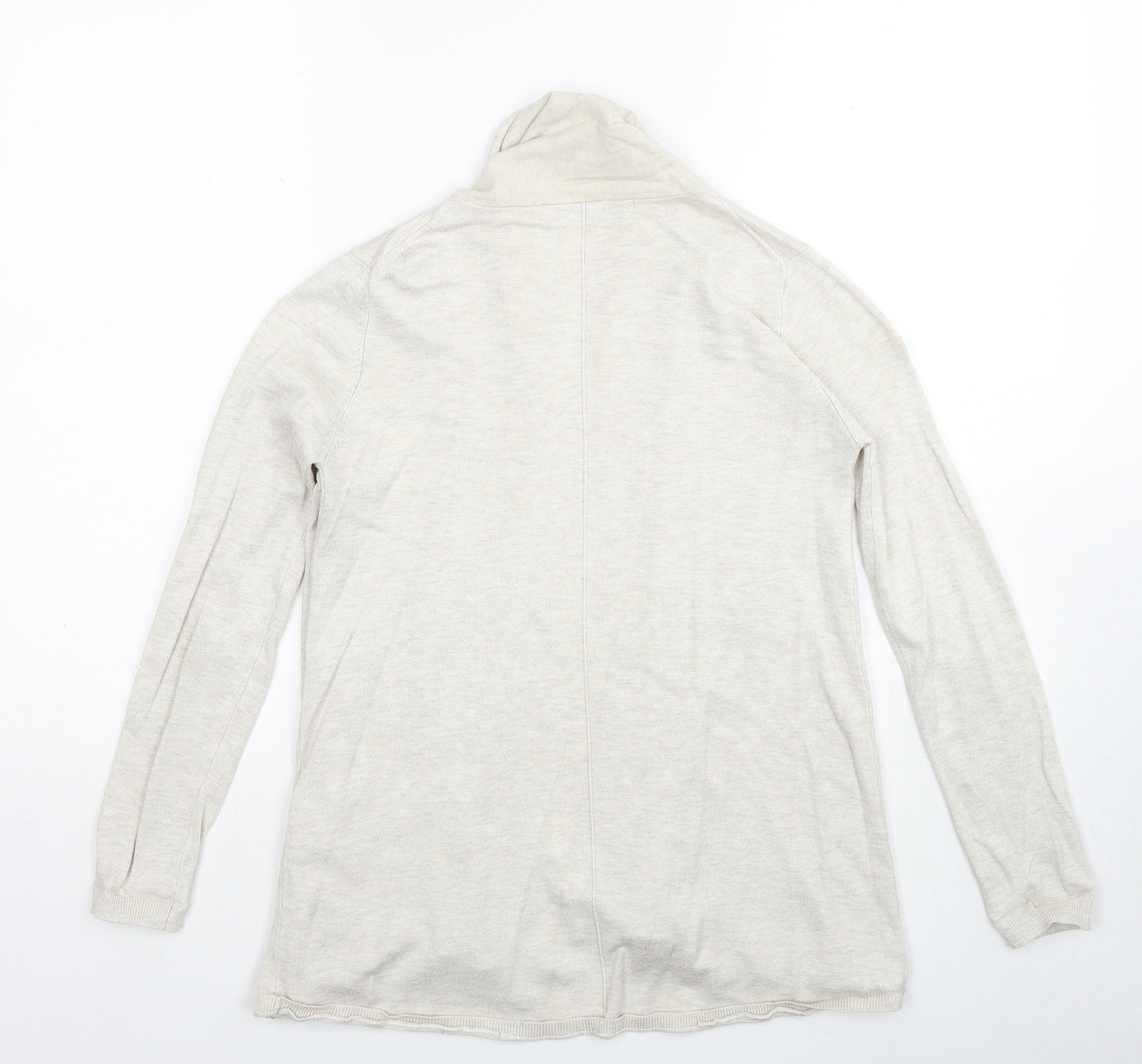 Zara Womens Beige V-Neck Acrylic Cardigan Jumper Size S
