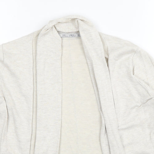 Zara Womens Beige V-Neck Acrylic Cardigan Jumper Size S