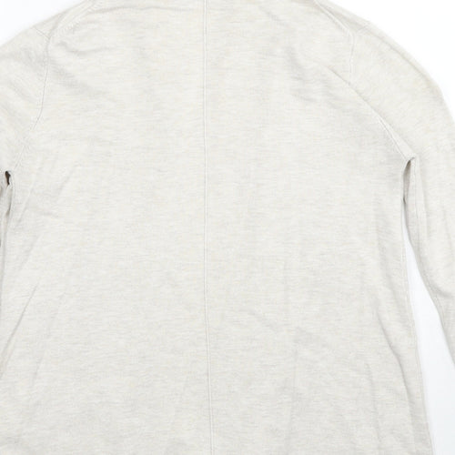 Zara Womens Beige V-Neck Acrylic Cardigan Jumper Size S