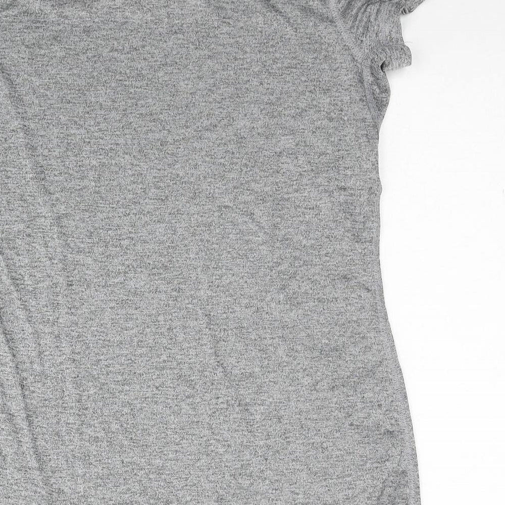 Matalan Womens Grey Polyester Basic T-Shirt Size M Scoop Neck Pullover